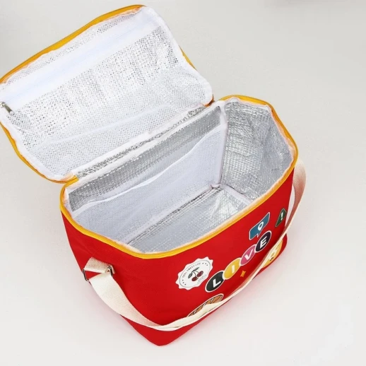 Термосумка на молнии, 10 л, цвет жёлтый/красный