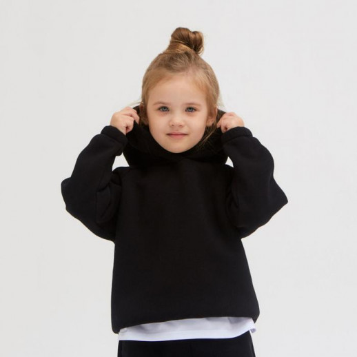 Худи детское MINAKU: Basic Line KIDS, цвет чёрный, рост 104
