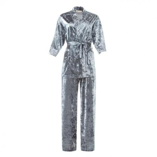 Костюм женский (жакет и брюки) KAFTAN "Бархат", 52-54, серый,