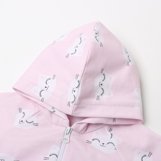 Комплект: худи и брюки Крошка Я «Киса», цвет розовый/лиловый
