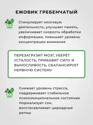 Ежовик + Кордицепс Мицелий Inner Health, 100 гр