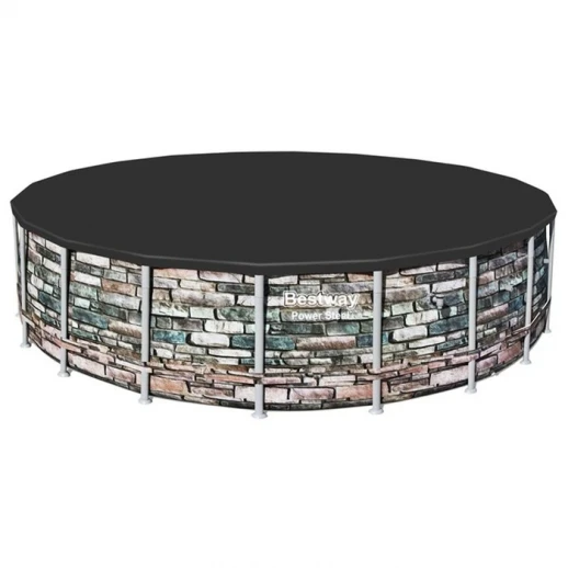 Бассейн каркасный Power Steel, 671 x 132 см, фильтр-насос, тент, лестница, 56889 Bestway