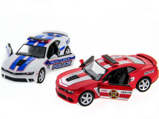 Машина Kinsmart 1:38 Chevrolet Camaro 2014 (Police/Fire) инерция (1/12шт.) б/к