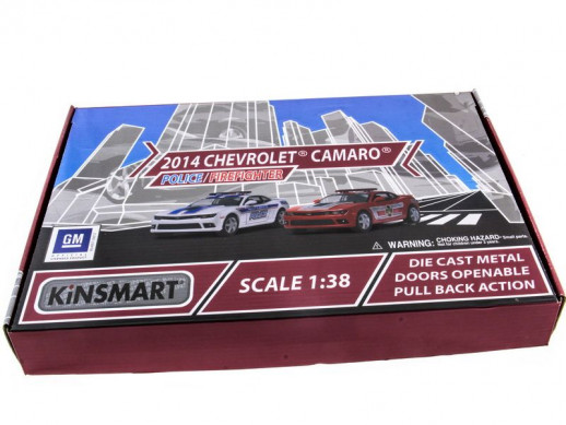 Машина Kinsmart 1:38 Chevrolet Camaro 2014 (Police/Fire) инерция (1/12шт.) б/к