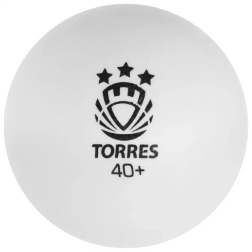 Мяч для настольного тенниса TORRES Profi, 3 звезды, 40 мм, 6 шт., цвет белый