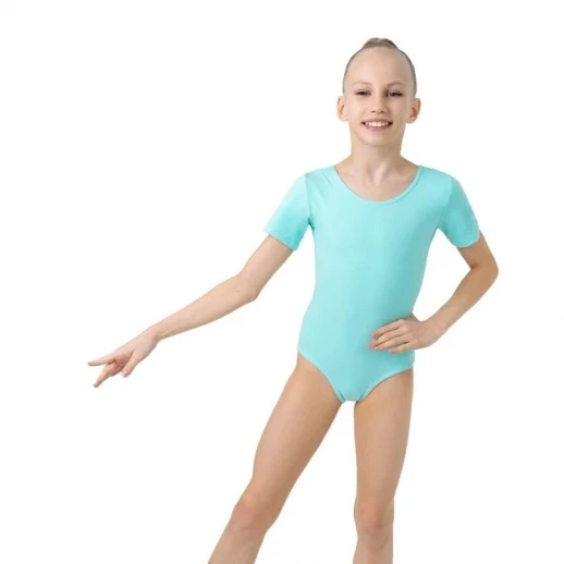 Купальник гимнастический Grace Dance, с коротким рукавом, р. 40, цвет ментоловый