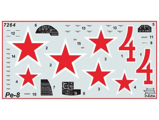 Сборная модель ZVEZDA Советский дальний бомбардировщик ПЕ-8, 1/72