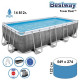 Бассейн каркасный Power Steel, 549 x 274 x 122 см, фильтр-насос, тент, лестница 56998 Bestway