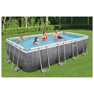 Бассейн каркасный Power Steel, 549 x 274 x 122 см, фильтр-насос, тент, лестница 56998 Bestway