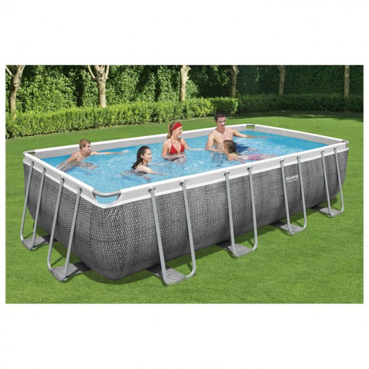 Бассейн каркасный Power Steel, 549 x 274 x 122 см, фильтр-насос, тент, лестница 56998 Bestway