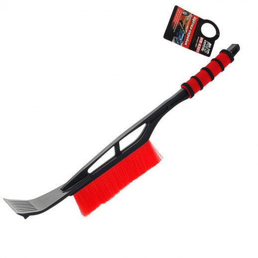 Щетка сметка, со скребком, AVS WB-6301, мягкая ручка, распушенная щетина, 53 cм