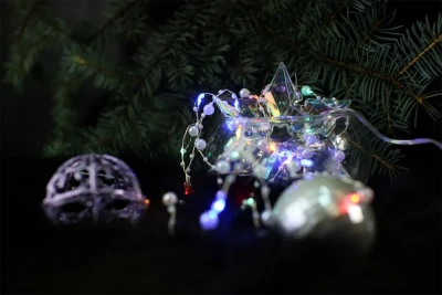 Гирлянда Гирлянда 20LED 2АА, 1 режим, 2,3 м, бусины, разноцветная