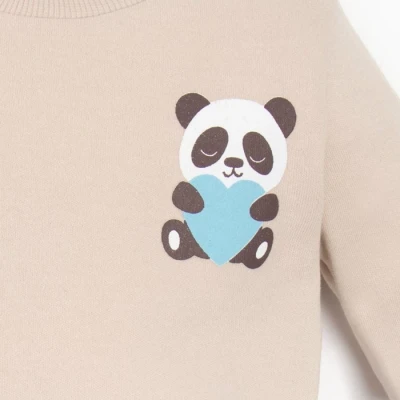 Костюм детский (свитшот, брюки) MINAKU, цвет бежевый/коричневый