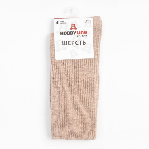 Носки женские зимние, цвет бежевый, размер 23-25 (36-40)