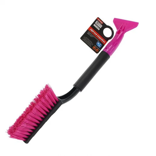 Щетка сметка, со скребком, AVS WB-6303, мягкая ручка, распушенная щетина, 48 cм