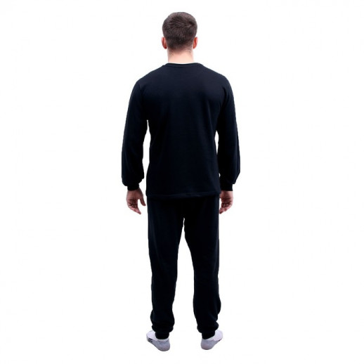 Термобелье мужское, хлопок с начёсом, цвет чёрный