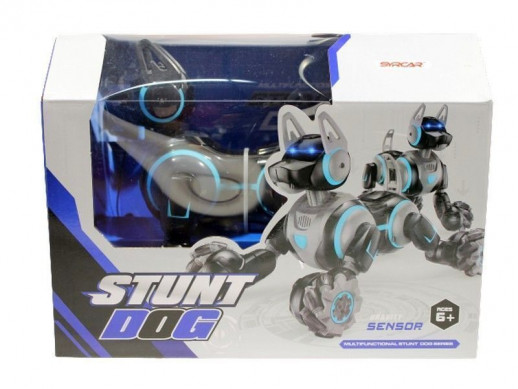 Робот собака-перевертыш SYRCAR 666-800A Stunt Dog с пультом в виде наручных часов
