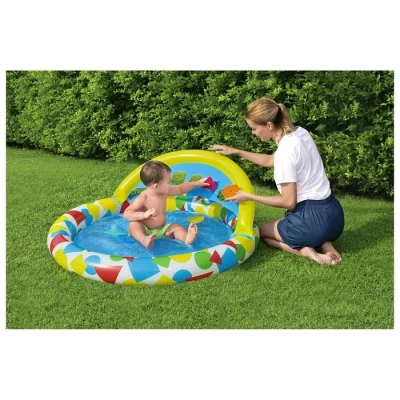 Бассейн надувной детский Splash & Learn, 120 x 117 x 46 см, с навесом, 52378 Bestway