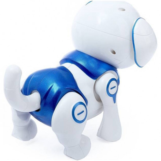 Робот IQ BOT собака "Чаппи" интерактивный: сенсорный, свет, звук, музыкальный, танцующий, на аккумуляторе, на русском языке, синий