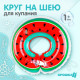 Круг детский на шею, для купания, «Арбузик», от 1 мес, двухкамерный, с погремушками