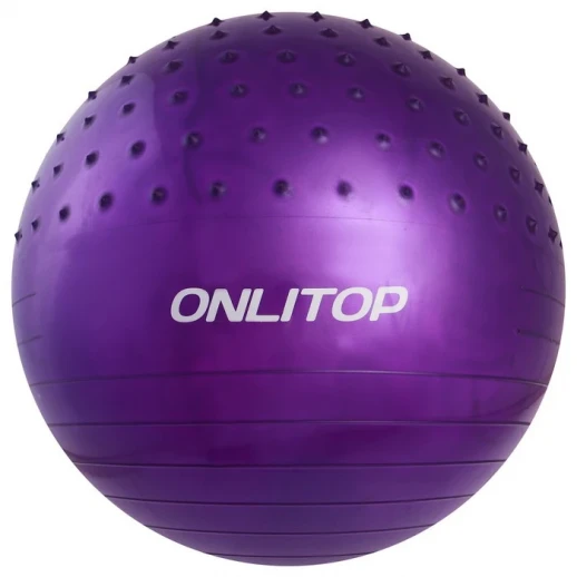 Фитбол ONLYTOP, d=55 см, 700 г, полумассажный, цвета МИКС