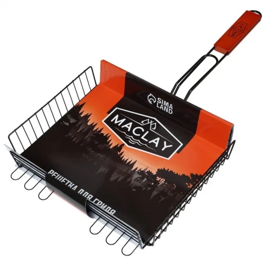 Решётка-гриль для мяса Maclay Premium, хромированная сталь, 57x31 см, рабочая поверхность 31x28 см