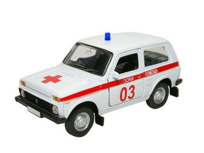 Машина Autotime "LADA 4x4" скорая помощь 1:36