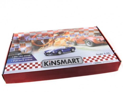 Машина Kinsmart Shelby Cobra 427 1965 инерция (1/12шт.) 1:32 б/к