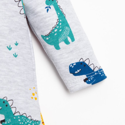 Боди с длинным рукавом Крошка Я "Dino", цвет серый