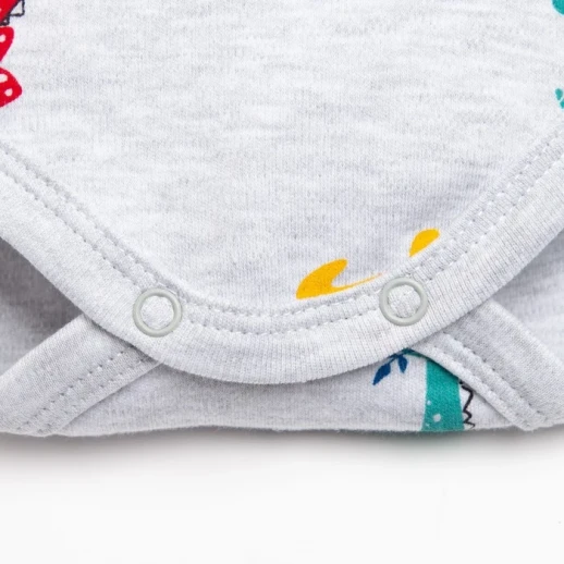 Боди с длинным рукавом Крошка Я "Dino", цвет серый