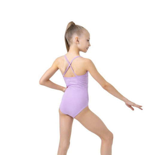 Купальник гимнастический Grace Dance, на тонких бретелях, р. 32, цвет лиловый