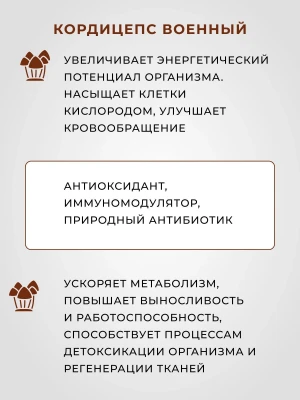 Мицелий Кордицепс военный Inner Health в капсулах, 90 шт