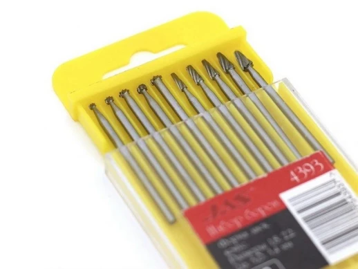 Набор боров, металл HSS, диск, конус, размер 1,8; 2,2; 2,6; 3,0; 3,4 мм, 10 шт./уп., шт