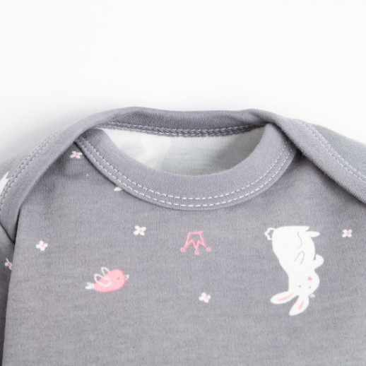 Боди детское с длинным рукавом Крошка Я "Princess", цвет серый