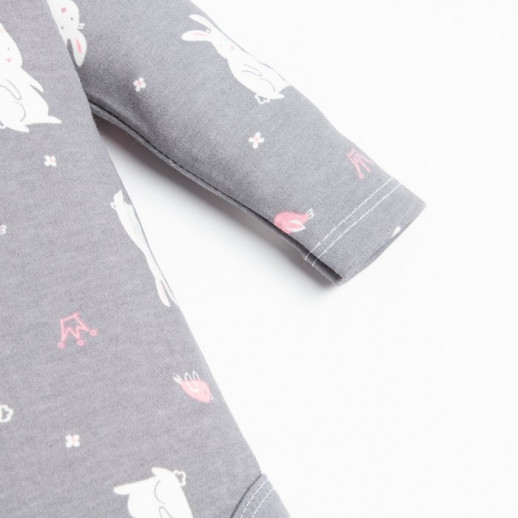 Боди детское с длинным рукавом Крошка Я "Princess", цвет серый