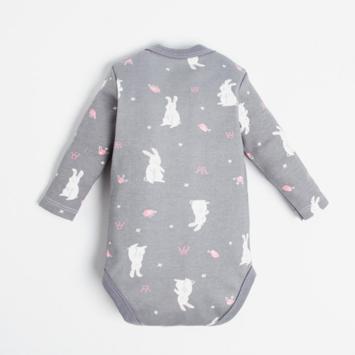 Боди детское с длинным рукавом Крошка Я "Princess", цвет серый