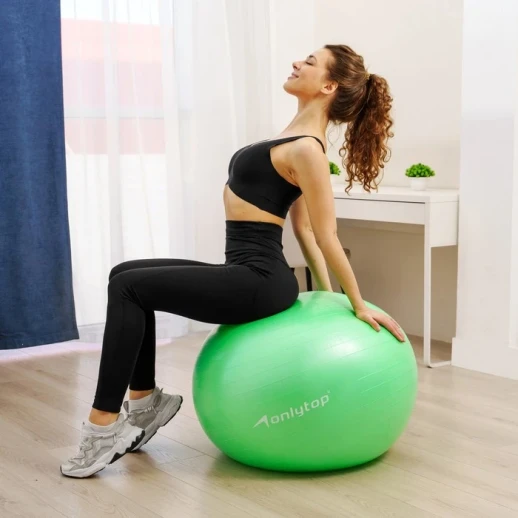 Фитбол ONLYTOP, d=85 см, 1400 г, антивзрыв, цвет оранжевый