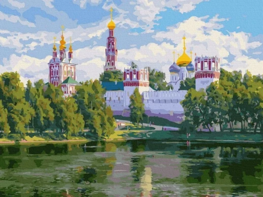 Картина по номерам с цветной схемой 40х50 БАСОВ С. НОВОДЕВИЧИЙ МОНАСТЫРЬ (36 цветов)