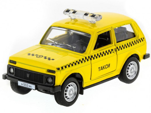 Машина "АВТОПАНОРАМА" инерц. ВАЗ 2121 1/50, в/к 12*7*5,5 см, желтая
