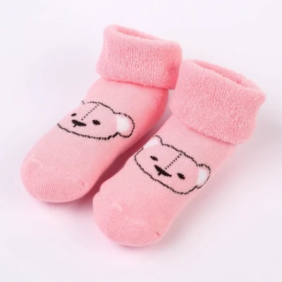 Набор носков для новорождённых 2 пары (4 шт.), махровые от 0 до 6 мес., цвет розовый/белый