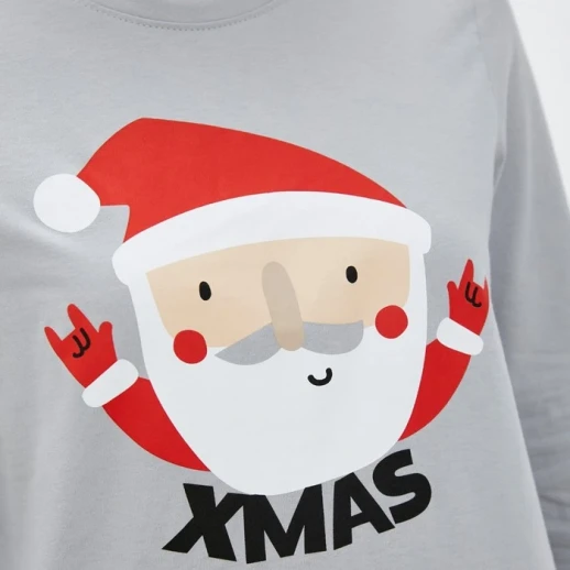 Пижама новогодняя женская KAFTAN "Santa", цвет красный/серый