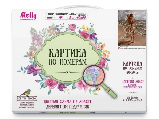 Картина по номерам с цветной схемой 40х50 ВЕТЕР С МОРЯ (28 цветов)