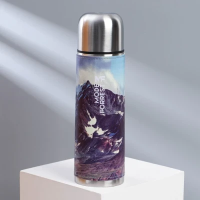 Термос «Гора» в кожзаме, MODE FORREST, 750 мл, время сохранения тепла 16-18 ч