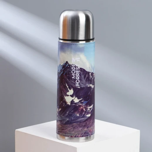 Термос «Гора» в кожзаме, MODE FORREST, 750 мл, время сохранения тепла 16-18 ч