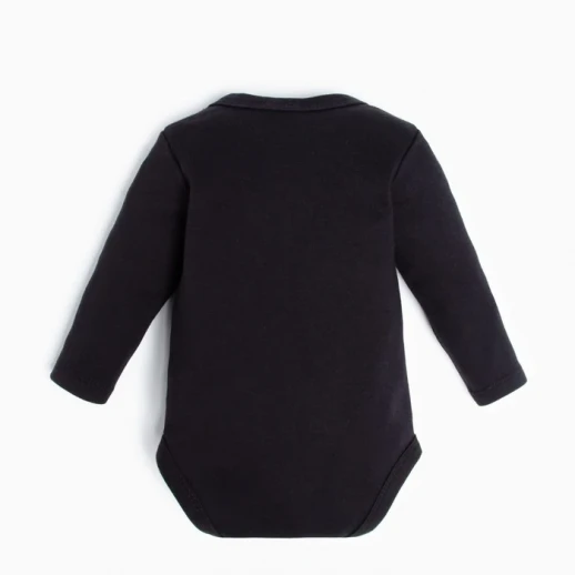 Боди детское с длинным рукавом Крошка Я "Little Boss", цвет чёрный