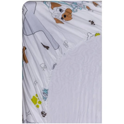 Простыня на резинке 75х75х12 ВОМБАТИК Classic Collection Мопсы круглая