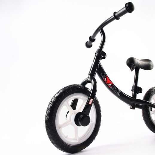 Беговел 12", детский облегченный, 2+, «Человек-паук», цвет чёрный