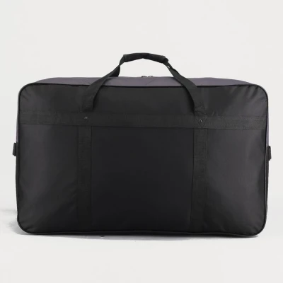 Сумка дорожная на молнии, наружный карман, цвет чёрный