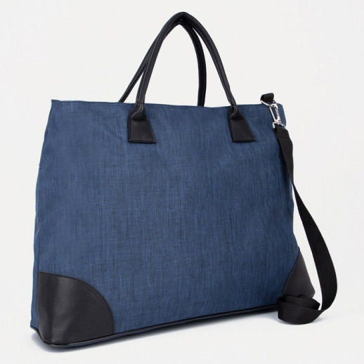 Сумка дорожная на молнии, длинный ремень, цвет серый