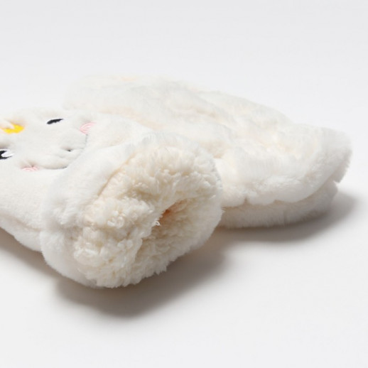 Варежки подростковые на иск.меху MINAKU Корона 19 см молочный